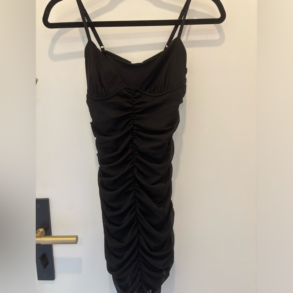 Garage Mesh Ruched Bustier Dress